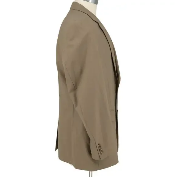 Jos A Bank Sport Coat Mens 46L Beige Tan Wool Jacket Two Button Lined
